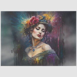 Papel De Seda Vintage Floral Woman Rainbow Romantic