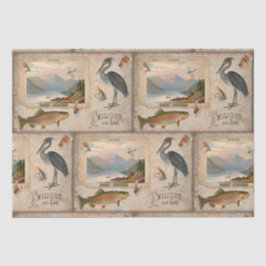 Papel De Seda Vintage Fly Fish Lake Troubleshooting Peixe Decoup