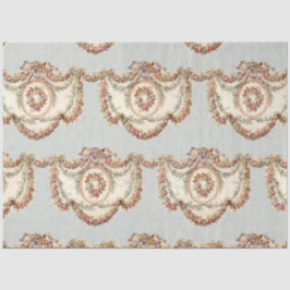 Papel De Seda Vintage França Blue Pink Floral Garland Decoupage