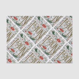 Papel De Seda vintage frenage christmas poinsettia joyeux noel