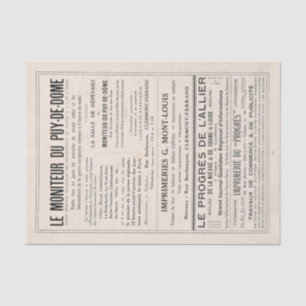 Papel De Seda Vintage French Newpaper Advertisement Decoupage