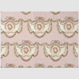 Papel De Seda Vintage French Pink Rose Floral Garland Decoupage