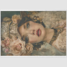 Vintage French Preppy Lady Decoupage