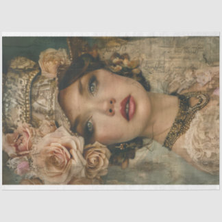 Papel De Seda Vintage French Preppy Lady Decoupage