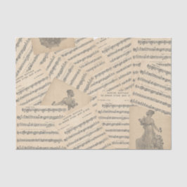 Papel De Seda Vintage French Wedding March Music Tissue Paper (D