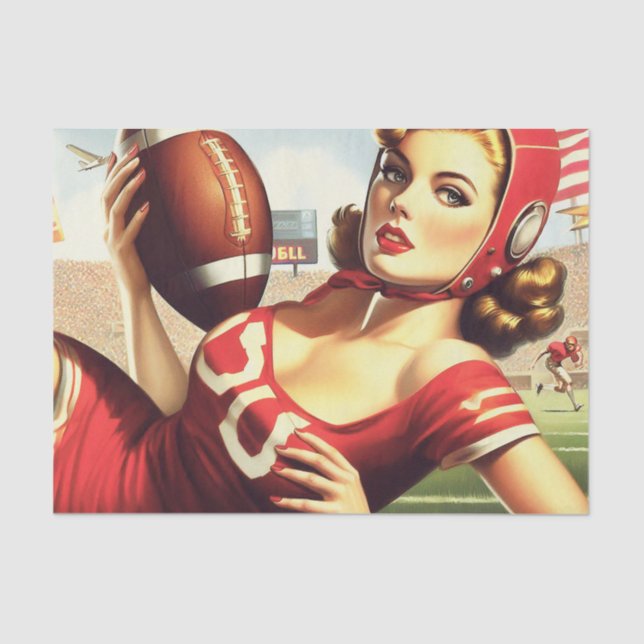 Papel De Seda Vintage Futebol Girl (Frente )