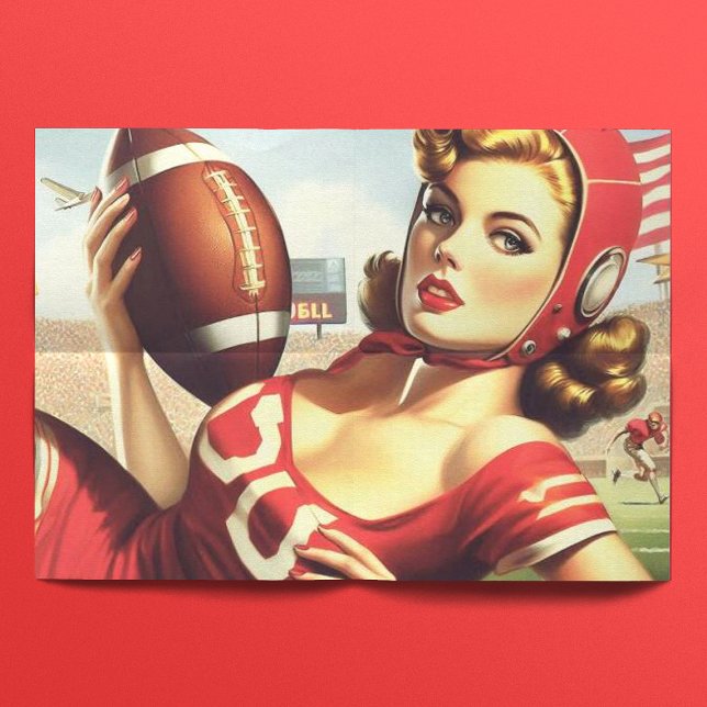 Papel De Seda Vintage Futebol Girl (Criador carregado)