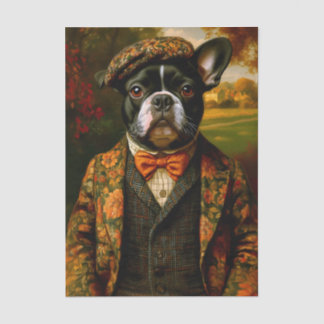 Papel De Seda Vintage Gentleman Frenchie Dog Art EW6R Decoupage
