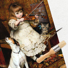 Papel De Seda Vintage Girl Dog Cat Tissue Paper