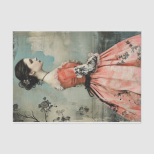 Papel De Seda Vintage Girl maravilhosamente esquisita