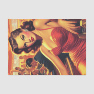Papel De Seda Vintage Glamor Girl Red Vress