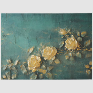 Papel De Seda Vintage gold rosa Inglês emerald deep green