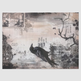 Papel De Seda Vintage Gothic Raven Decoupage