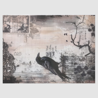 Papel De Seda Vintage Gothic Raven Decoupage