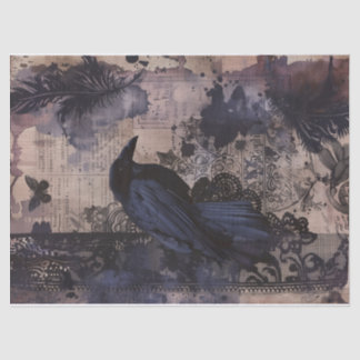 Papel De Seda Vintage Gothic Raven Decoupage