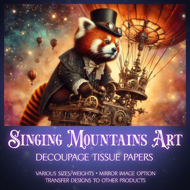 Papel De Seda Vintage Gothic Red Panda Dreampage (Criador carregado)