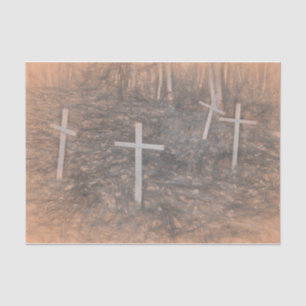 Papel De Seda Vintage Gótica Cemitério Atravessa Sepia Sketch Ar