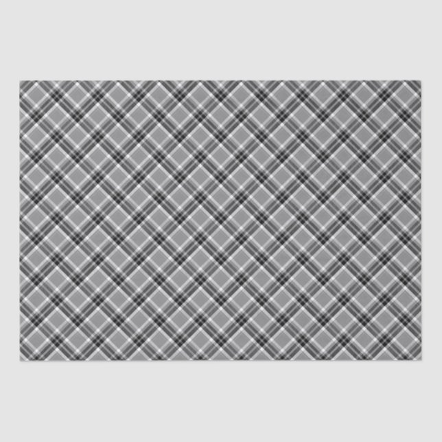 Papel De Seda Vintage grayscale xadrez diagonal fazenda (Frente )
