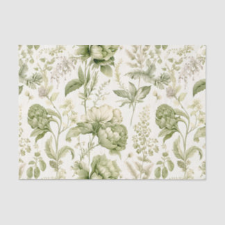 Papel De Seda Vintage Green Botanical