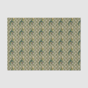 Papel De Seda Vintage Green Parrot