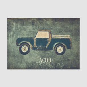 Papel De Seda Vintage Green Rusty Truck Antiga Textura Russa