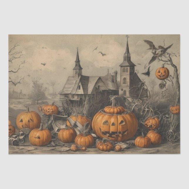 Papel De Seda Vintage Halloween Ephemera (Frente )