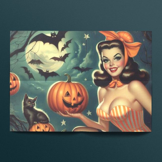 Papel De Seda Vintage Halloween Pin Up (Criador carregado)