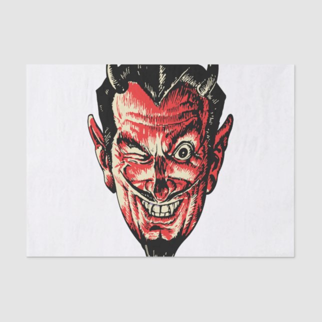 Papel De Seda Vintage Halloween Red Devil (Frente )