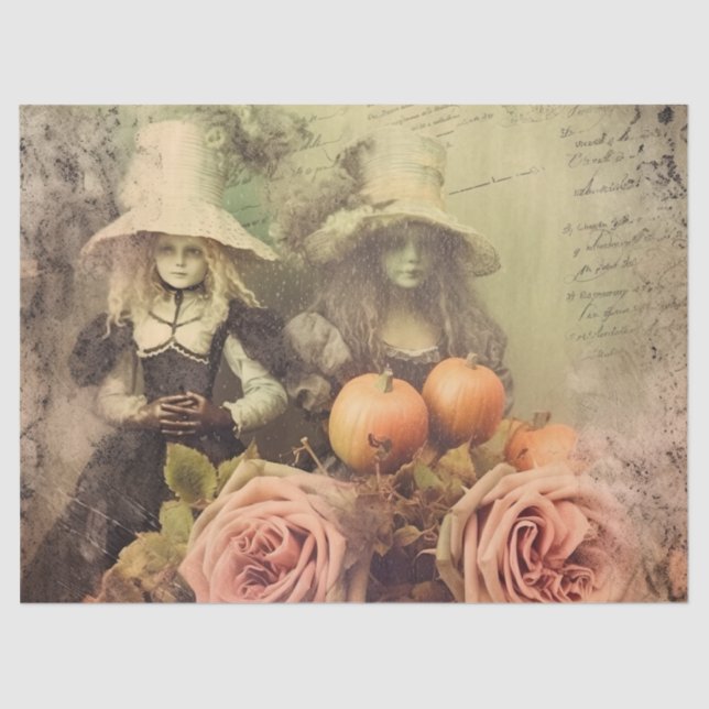 Papel De Seda Vintage Halloween Witchcraft (1) (Frente )