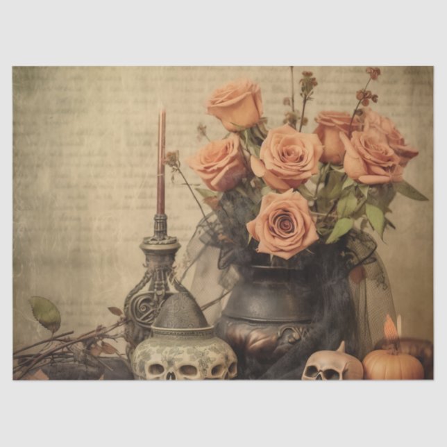 Papel De Seda Vintage Halloween Witchcraft (4) (Frente )