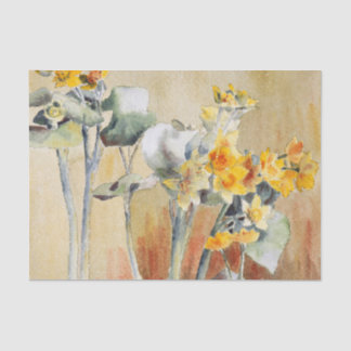 Papel De Seda Vintage Hannah Overbeck Art nouveau flores amarela