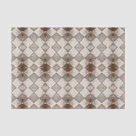 Papel De Seda Vintage Harlequin Diamond Antigo Padrão Sepia