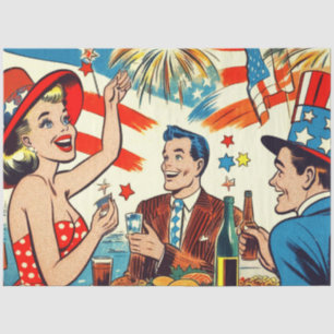 Papel De Seda Vintage Histórias em quadrinhos de 4 de julho