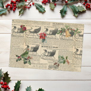 Papel De Seda Vintage Holiday Decoupage Revista Sled
