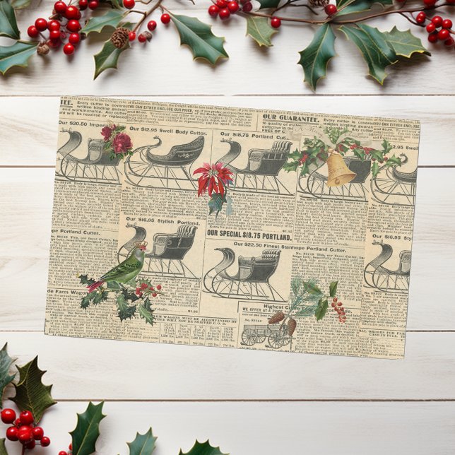 Papel De Seda Vintage Holiday Decoupage Revista Sled (Criador carregado)