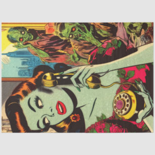 Papel De Seda Vintage Horror Histórias em quadrinhos Zombie