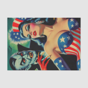 Papel De Seda Vintage Horror Vampire Girl