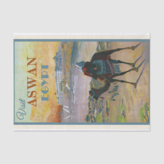 Papel De Seda Vintage Illustration Visite Aswan, Egito