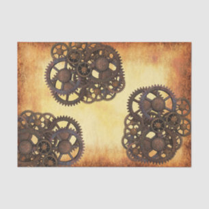Papel De Seda Vintage Industrial Gears Steampunk Rusted