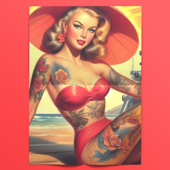 Papel De Seda Vintage Inked Girl (Criador carregado)