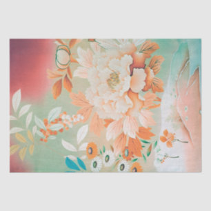 Papel De Seda Vintage Japonês Textil, Floral