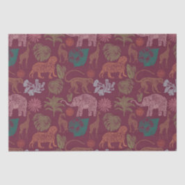 Papel De Seda Vintage Jungle Safari Rosa