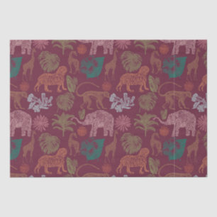 Papel De Seda Vintage Jungle Safari Rosa