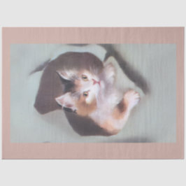 Papel De Seda Vintage kittens breaking through gift wrap cute
