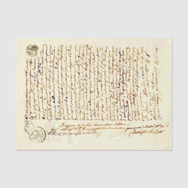 Papel De Seda Vintage - Letra manuscrita antiga (Frente )