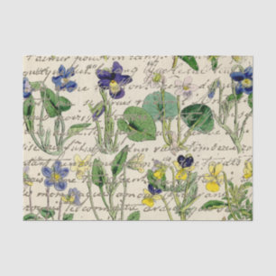 Papel De Seda Vintage - Letra Viola, Dourada, em francês