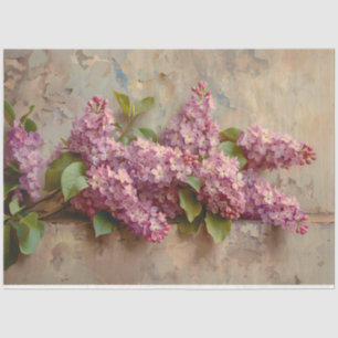 Papel De Seda Vintage Lilac Flores de Pintura