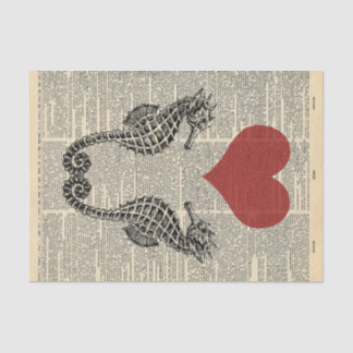 Papel De Seda Vintage Love Heart Seacavalo decoupage