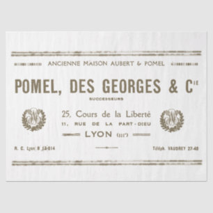 Papel De Seda Vintage Lyon French Business Typografia Wreouts Ti