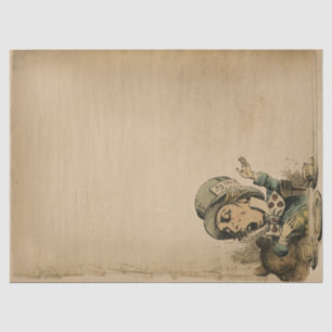 Papel De Seda Vintage Mad Hatter Alice no País das Maravilhas